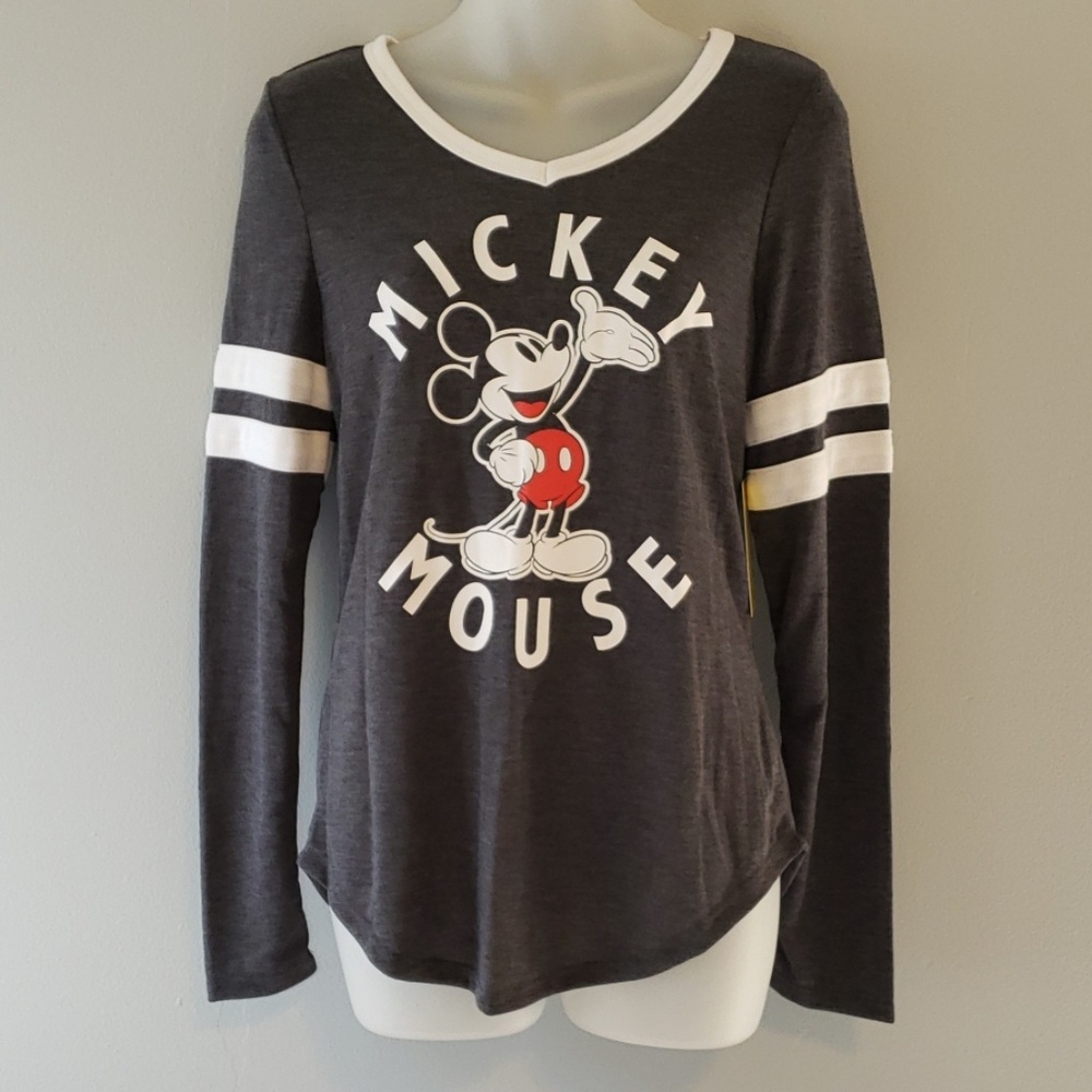 Girls T Shirt Mickey Mouse Size XS Gray